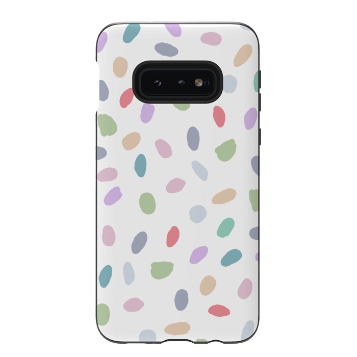 Galaxy S10e StrongFit Color Oval Dots by Creativeaxle