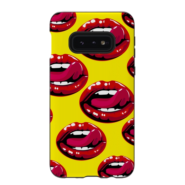 Galaxy S10e StrongFit red lips design by MALLIKA