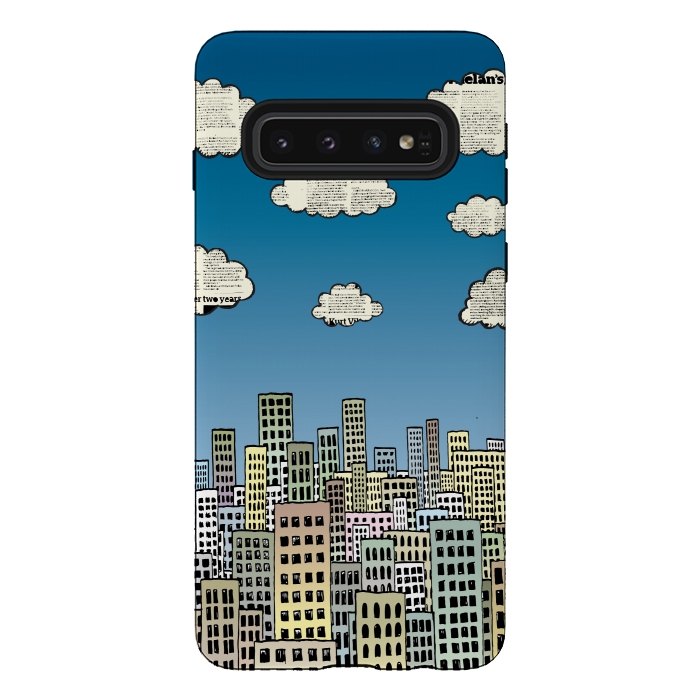 Galaxy S10 StrongFit The city of paper clouds by Mangulica