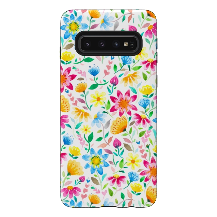 Galaxy S10 StrongFit Flower Power Garden by gingerlique