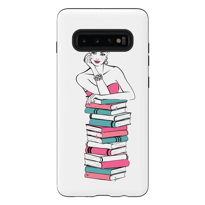 Galaxy S10 plus StrongFit Lady Bookworm by Martina