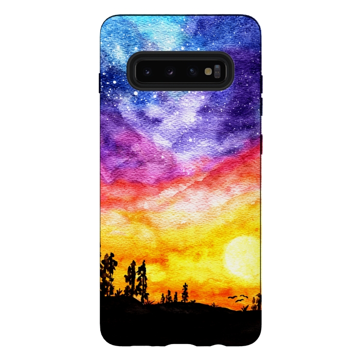 Galaxy S10 plus StrongFit Galaxy Sunset Dream  by Tigatiga