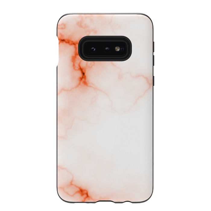 Galaxy S10e StrongFit Orange Marble by Creativeaxle