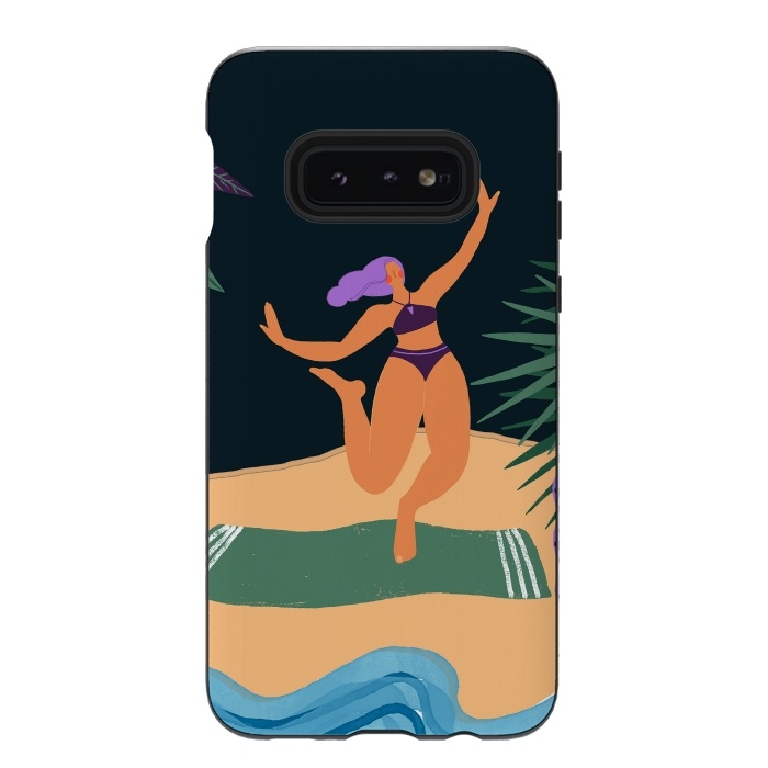 Galaxy S10e StrongFit Eve - Dancing Girl at Tropical Jungle Beach by  Utart
