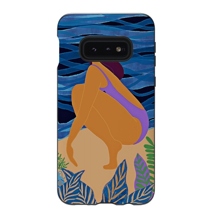 Galaxy S10e StrongFit Eve - Girl on Tropical Jungle Beach by  Utart