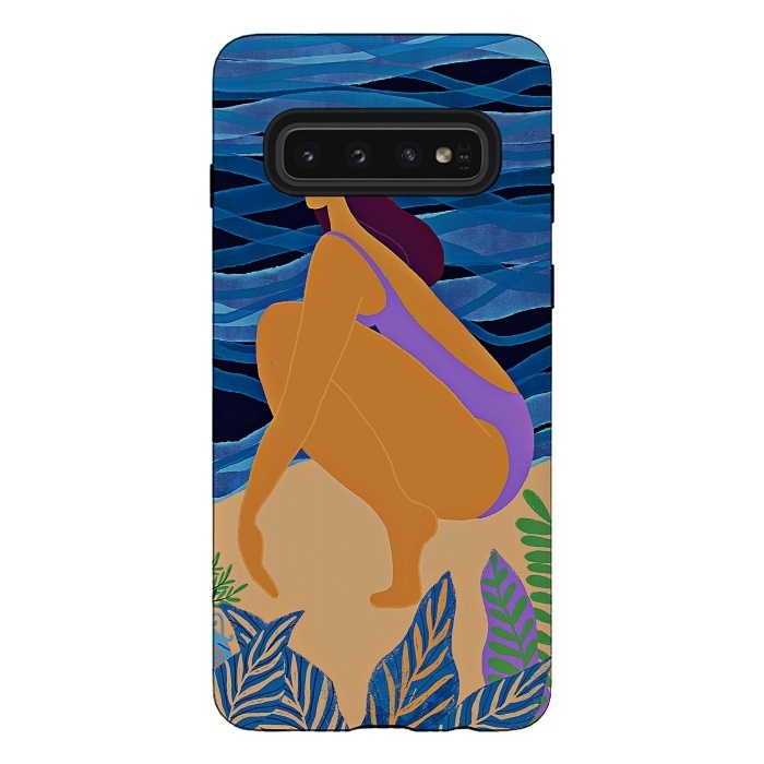 Galaxy S10 StrongFit Eve - Girl on Tropical Jungle Beach by  Utart