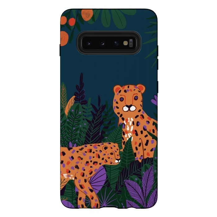 Galaxy S10 plus StrongFit Two Cheetahs in Tropical Jungle by  Utart