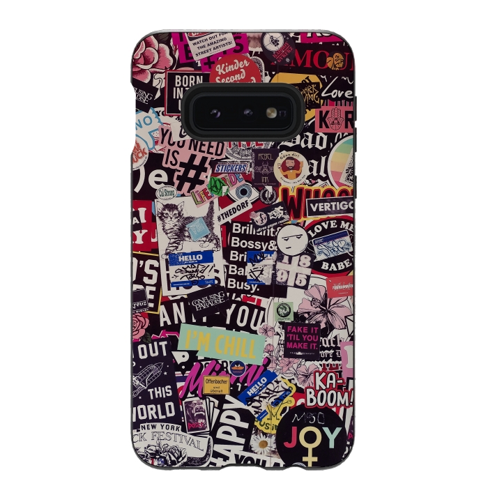 Galaxy S10e StrongFit Colorful Sticker Wall by Andrea Haase