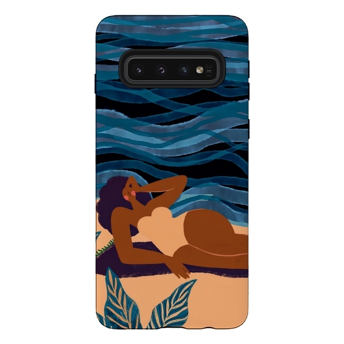Galaxy S10 StrongFit Eve at the Beach - Tanning Girl  by  Utart