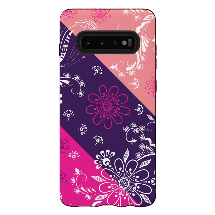 Galaxy S10 plus StrongFit Diagonal Flowers by Rossy Villarreal