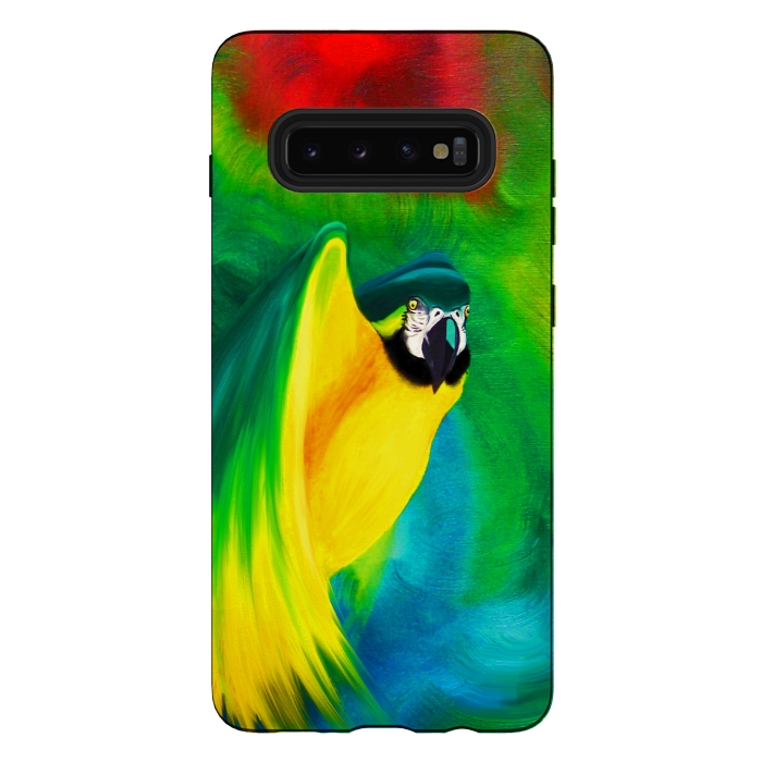 Galaxy S10 plus StrongFit Macaw Parrot Ara Oil on Canvas Painting  by BluedarkArt