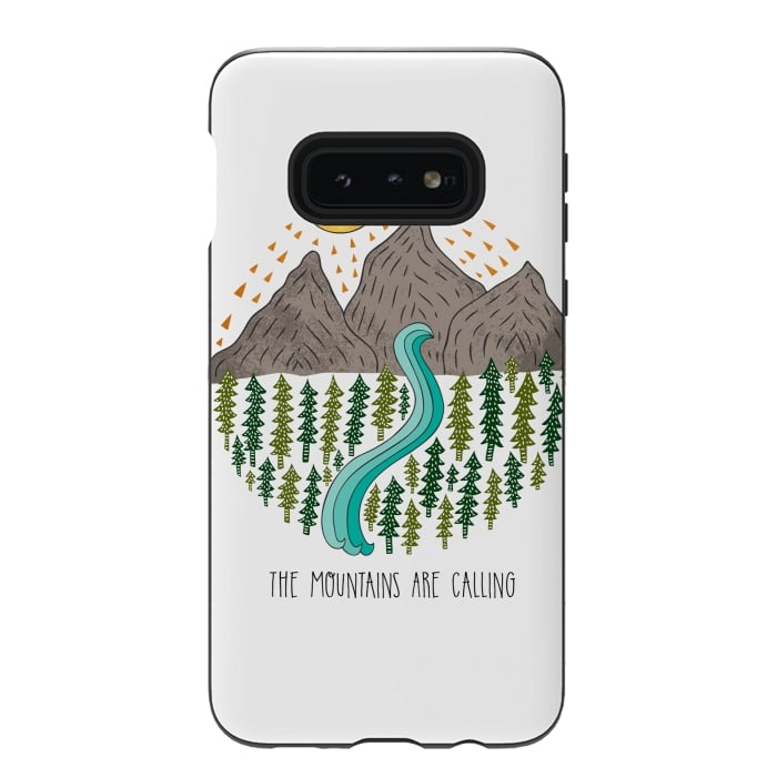 Galaxy S10e StrongFit Mountains Are Calling by Pom Graphic Design