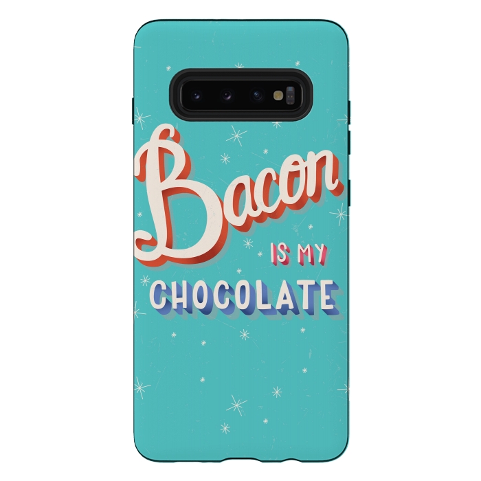 Galaxy S10 plus StrongFit Bacon is my chocolate hand lettering typography modern poster design by Jelena Obradovic