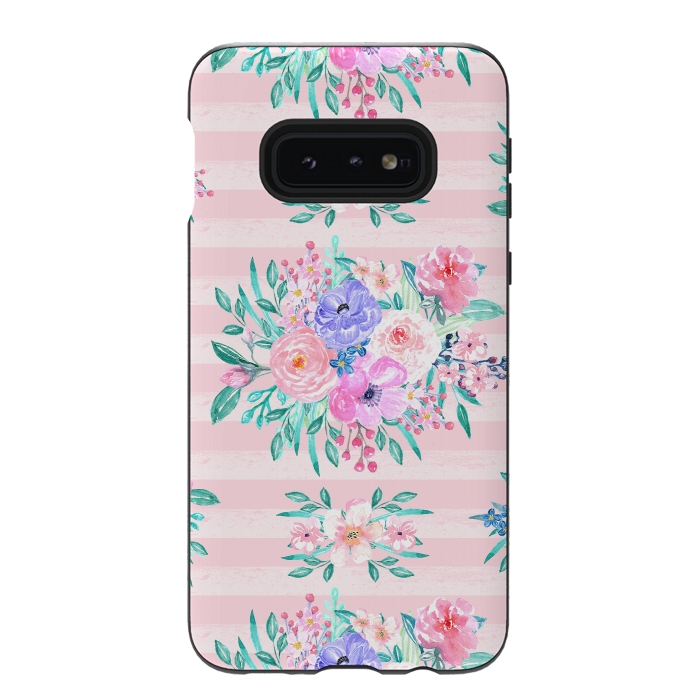 Galaxy S10e StrongFit Beautiful watercolor garden floral paint by InovArts