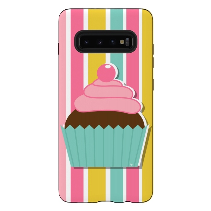 Galaxy S10 plus StrongFit Colorful cupcake by Martina