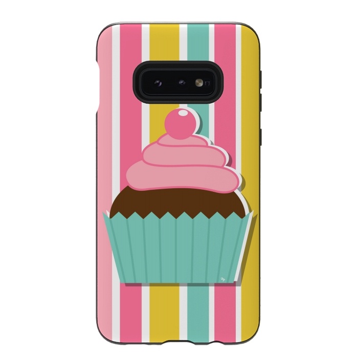 Galaxy S10e StrongFit Colorful cupcake by Martina