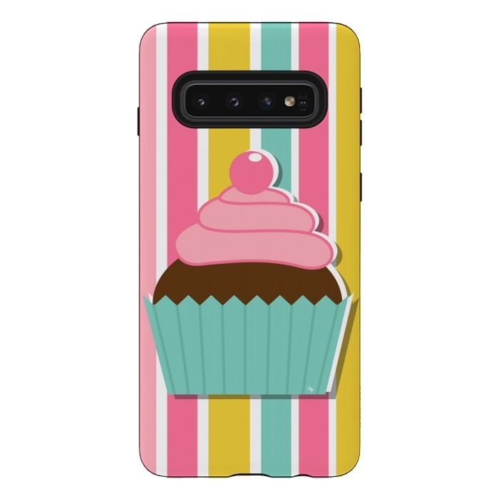 Galaxy S10 StrongFit Colorful cupcake by Martina