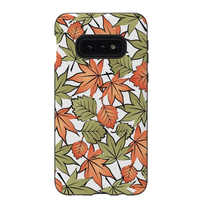 Galaxy S10e StrongFit Autumne leaves pattern by Martina