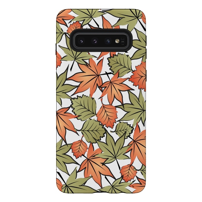 Galaxy S10 StrongFit Autumne leaves pattern by Martina