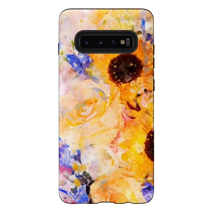 Galaxy S10 plus StrongFit Yellow Vintage Rose by Creativeaxle
