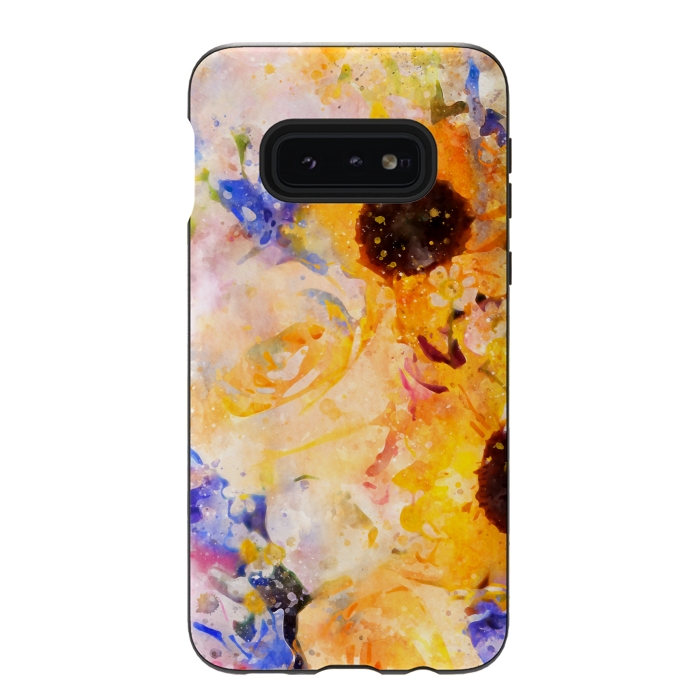 Galaxy S10e StrongFit Yellow Vintage Rose by Creativeaxle