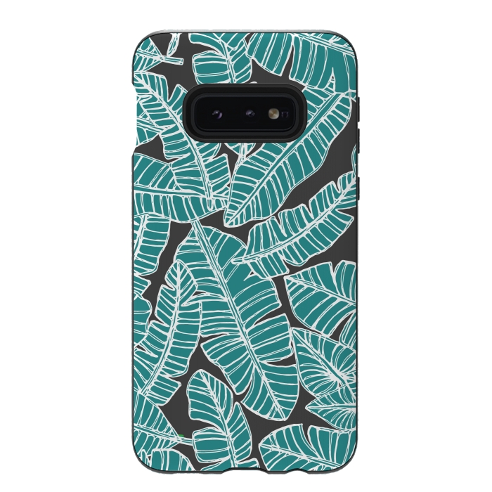 Galaxy S10e StrongFit Tropical Fronds by Pom Graphic Design
