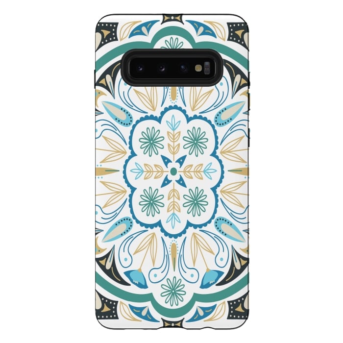 Galaxy S10 plus StrongFit Boho Medallion by TracyLucy Designs