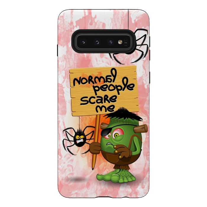Galaxy S10 StrongFit 'Normal People Scare Me' Humorous Frankenstein Character   by BluedarkArt