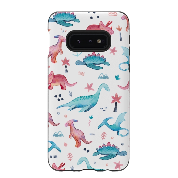 Galaxy S10e StrongFit Dinosaurs Love by gingerlique