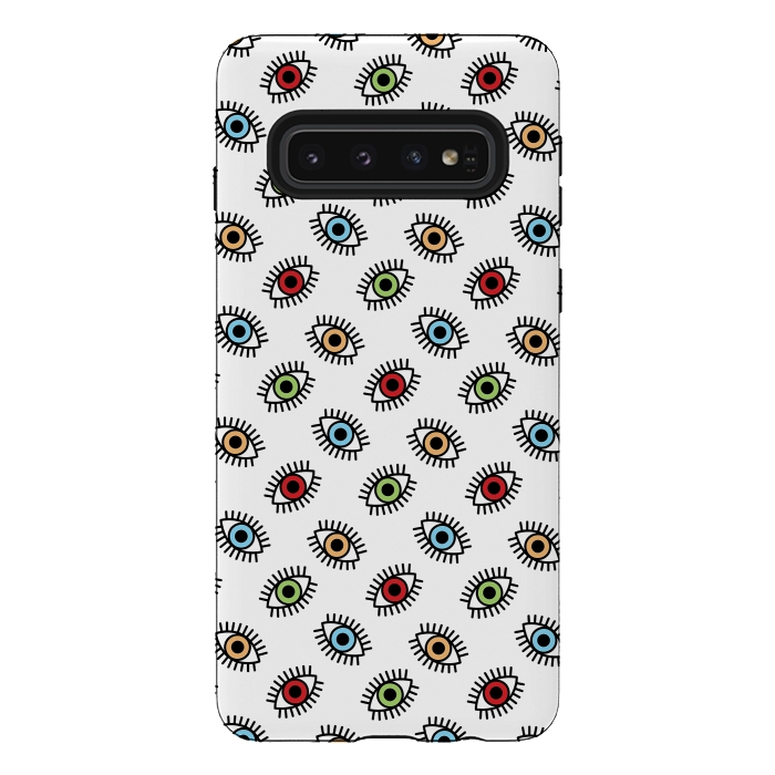 Galaxy S10 StrongFit Eyes pattern by Laura Nagel