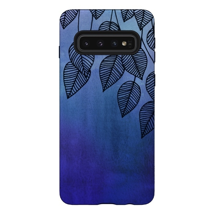 Galaxy S10 StrongFit Midnight Garden in Watercolor and Ink by Micklyn Le Feuvre