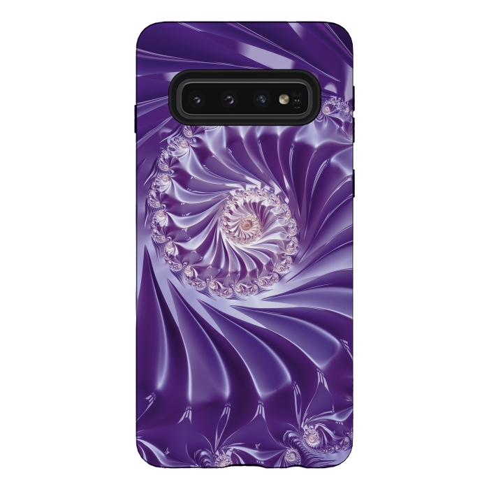 Galaxy S10 StrongFit Purple Fractal Fantasies by Andrea Haase