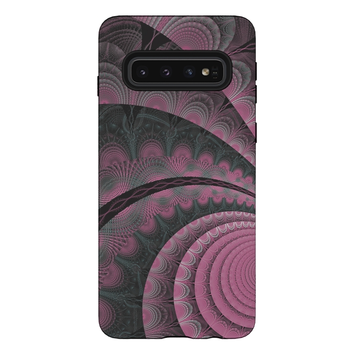Galaxy S10 StrongFit Pink Fractal Design by Andrea Haase
