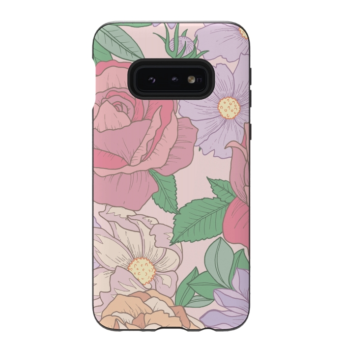 Galaxy S10e StrongFit Pink Summer Rose Floral Bouquet by Becky Starsmore