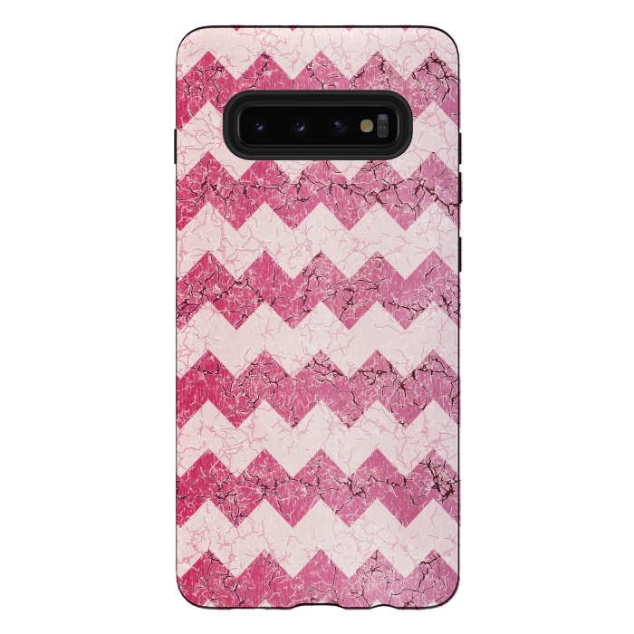 Galaxy S10 plus StrongFit Pink chevron by Jms