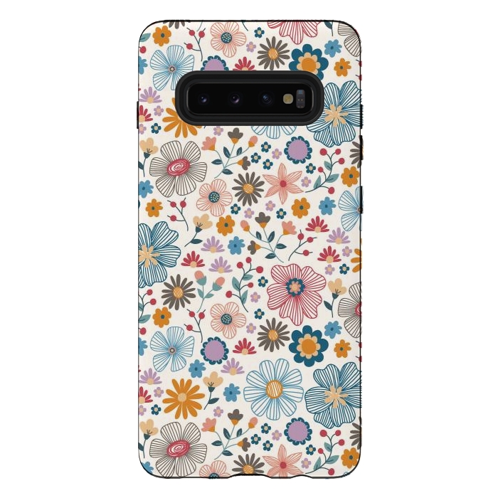 Galaxy S10 plus StrongFit Winter Wild Bloom  by TracyLucy Designs
