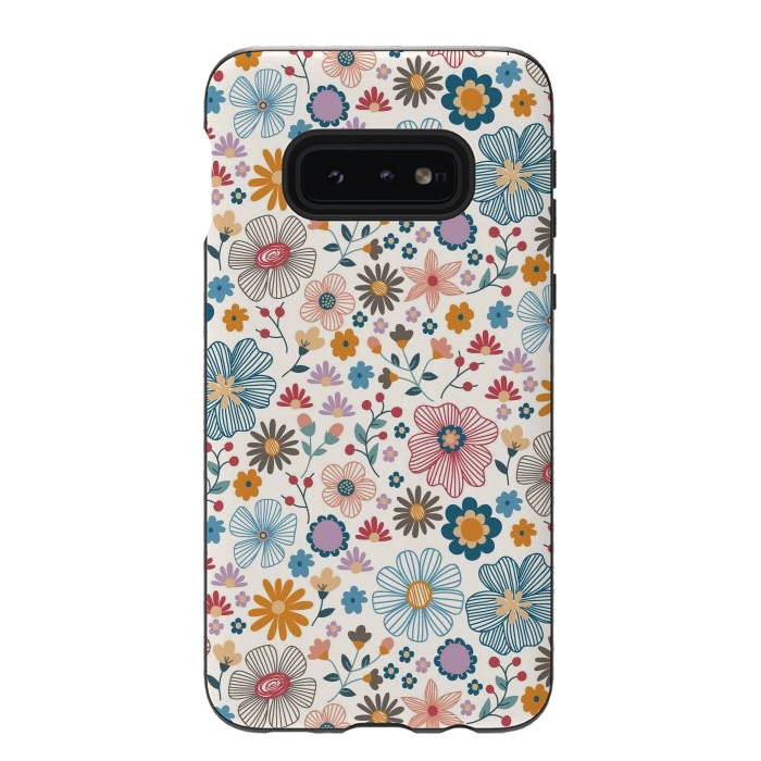 Galaxy S10e StrongFit Winter Wild Bloom  by TracyLucy Designs