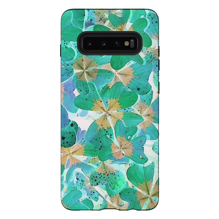 Galaxy S10 plus StrongFit Lucky Leaves v2 by Creativeaxle