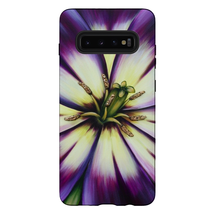 Galaxy S10 plus StrongFit Plum Tulip by Denise Cassidy Wood