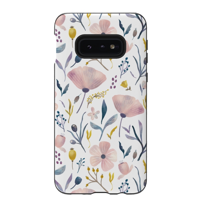 Galaxy S10e StrongFit Delicate Pastel Floral by Noonday Design