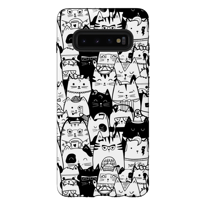 Galaxy S10 plus StrongFit Itty Bitty Kitty Committee by Noonday Design