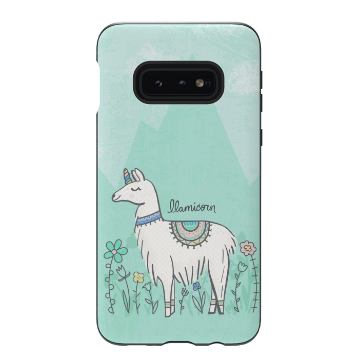 Galaxy S10e StrongFit Llovely Llamicorn by Noonday Design