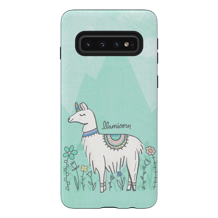 Galaxy S10 StrongFit Llovely Llamicorn by Noonday Design