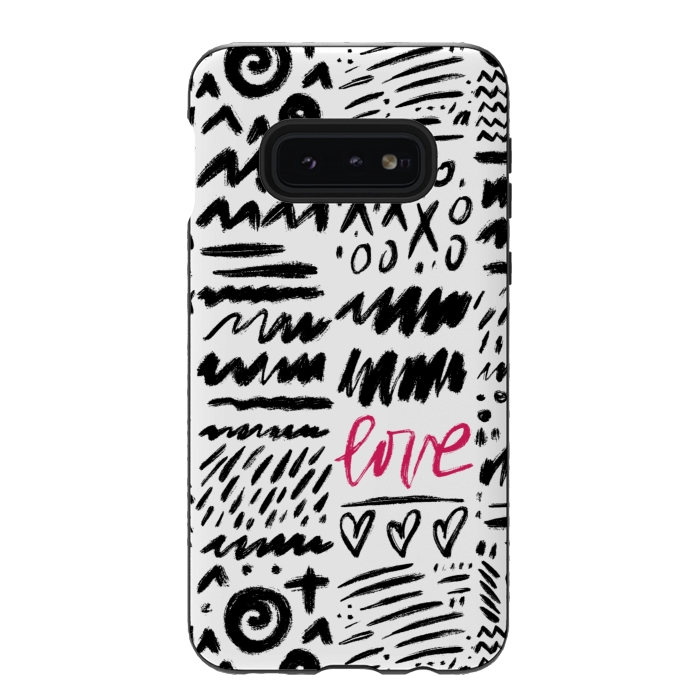 Galaxy S10e StrongFit Love Scribbles by Noonday Design