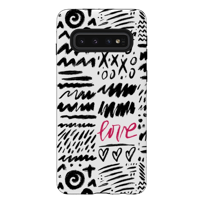 Galaxy S10 StrongFit Love Scribbles by Noonday Design