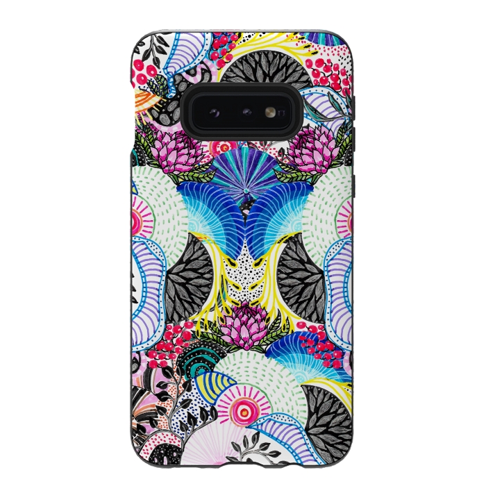 Galaxy S10e StrongFit Whimsical abstract hand paint design  by InovArts