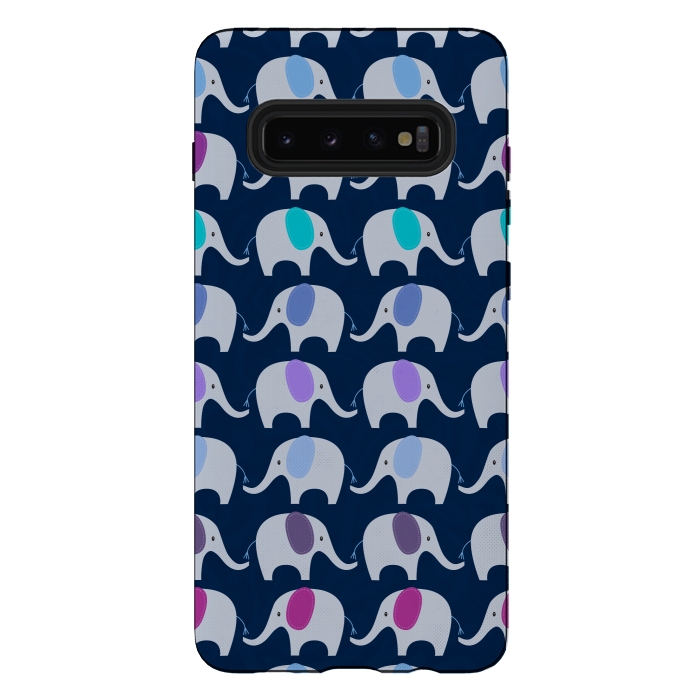 Galaxy S10 plus StrongFit Marching Elephants by Noonday Design