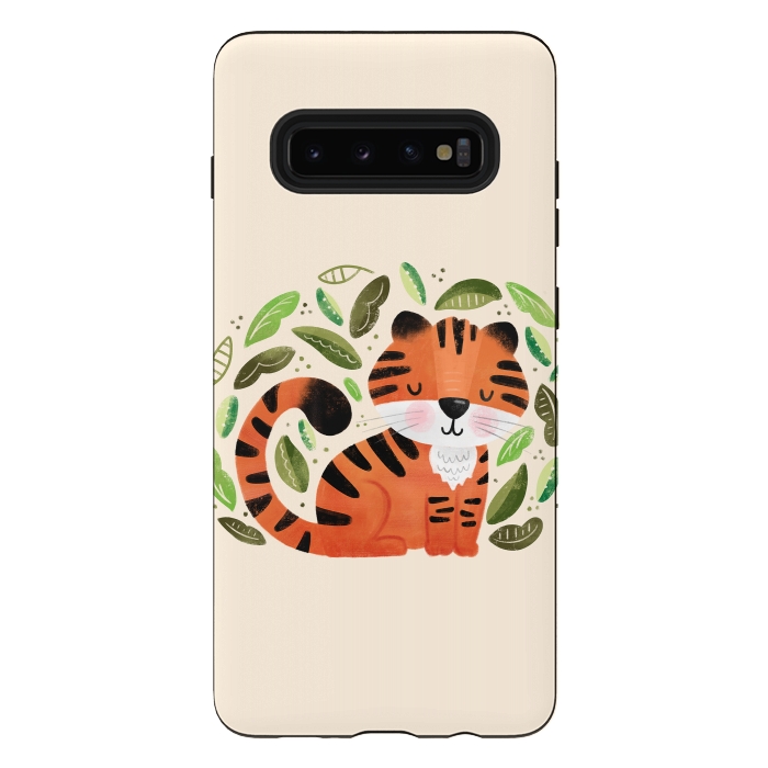 Galaxy S10 plus StrongFit Tiger Cutie by Noonday Design