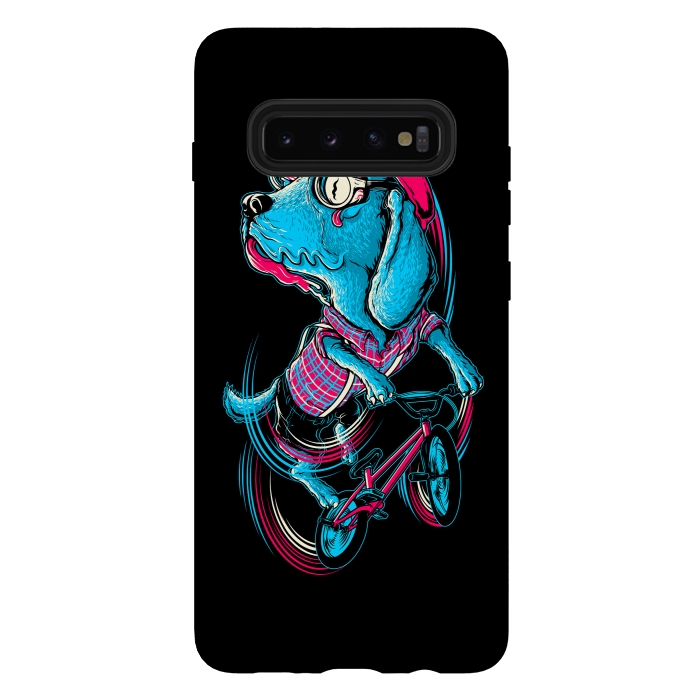 Galaxy S10 plus StrongFit Dog Biker by Afif Quilimo