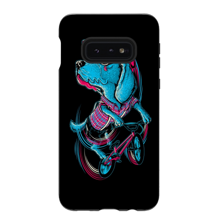 Galaxy S10e StrongFit Dog Biker by Afif Quilimo